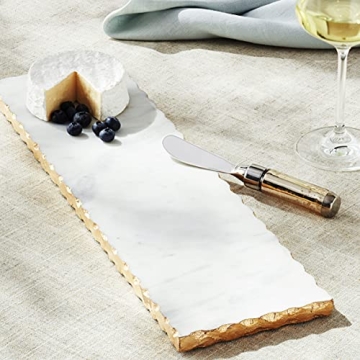 Mud Pie Marble Gold Edge Hostess Set for Stylish Entertaining