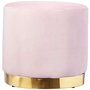 Urban Lifestyle Velvet Ottoman - Chic Blush Accent