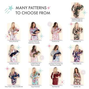 DOUBLE THE SPRINKLES Materity Robe & Swaddle Set - Aqua Floral