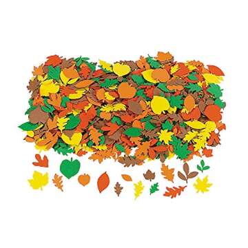 Fun Express Foam Fall Leaf Stickers Bulk Set for Crafts