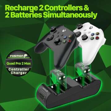 Fosmon Fast Charging Xbox Controller Charger Station for Xbox Series X | S, Xbox One, Elite w/ 4x 52...