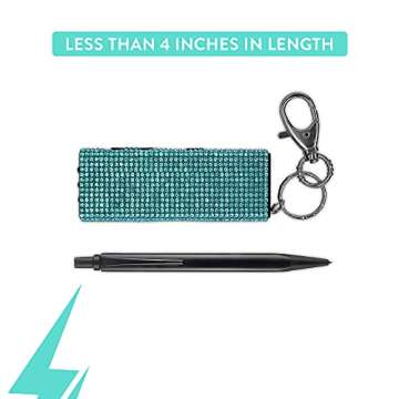 GUARD DOG SECURITY Mini Stun Gun Keychain - Stun Gun with LED Flashlight - USB Rechargeable (Teal)