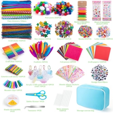 2000+ Pcs Arts and Crafts Supplies Kit for Kids