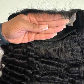 BEEOS 5x5 SKINLIKE Real HD Lace Closure Wigs, Curly 180% Density 0.10mm Ultra-thin HD Lace Pre-Plucked Hairline with Baby Hair Bleachd Knot Brazilian Human Hair Wig 24 Inch