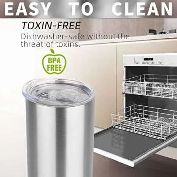 HASLE OUTFITTERS 20 oz Skinny Tumblers Bulk Set, Stainless Steel Insulated Slim Tumblers with Lids, Reusable Double Wall Travel Coffee Mugs, Durable Powder Coated Travel Water Cups (4)