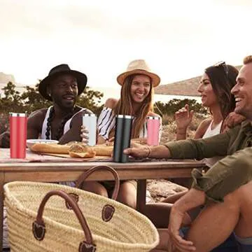 HASLE OUTFITTERS 20 oz Skinny Tumblers Bulk Set, Stainless Steel Insulated Slim Tumblers with Lids, Reusable Double Wall Travel Coffee Mugs, Durable Powder Coated Travel Water Cups (4)