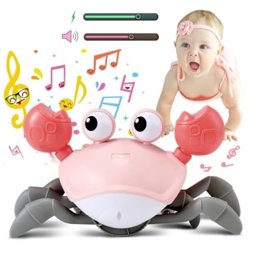 Pink Crawling Crab Toy - Fun for Infants and Toddlers
