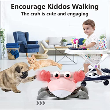 Pink Crawling Crab Toy - Fun for Infants and Toddlers