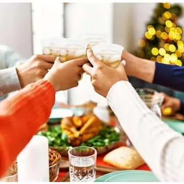 Disposable Merry Christmas Cups - 50 Pack for Parties