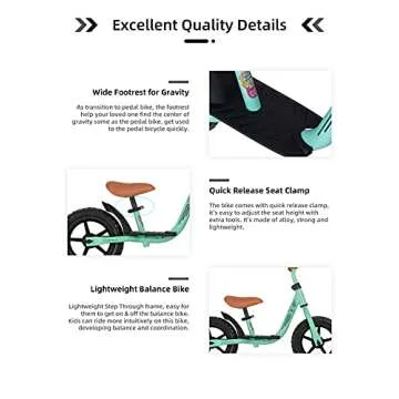 JOYSTAR 10 Inch Kids Balance Bike with Footrest for Child Girls Glider Slider Bikes No Pedal Bicycle for 18 Months 2 3 4 Years Baby Birthday Gifts Blue