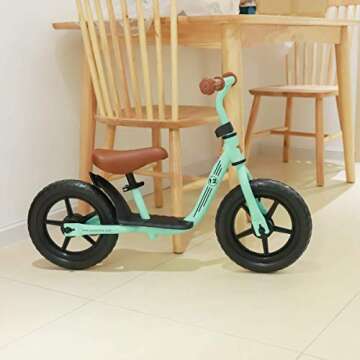 JOYSTAR 10 Inch Kids Balance Bike with Footrest for Child Girls Glider Slider Bikes No Pedal Bicycle for 18 Months 2 3 4 Years Baby Birthday Gifts Blue