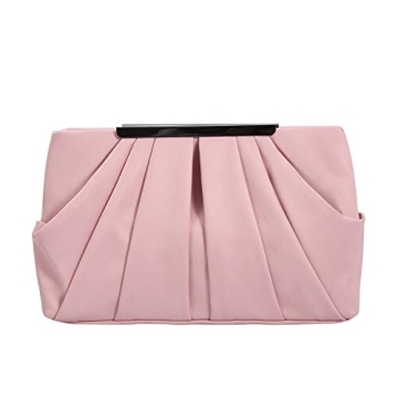 Expouch Satin Evening Handbag Clutch with Chain Strap