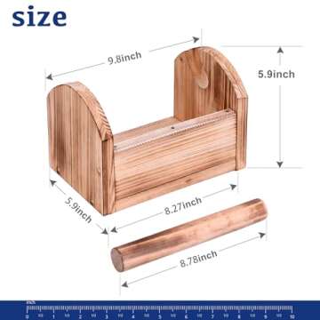 Masking Tape Dispenser - Wood Craft Tape Dispenser for Kids, Multi Tape Dispenser Multi Roll Tape Holder Tape Cutter for Gift Wrapping, Gift for Children Office Home School (Sawtooth)