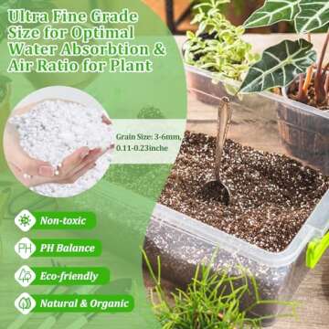 Legigo 10 Quarts Organic Horticultural Perlite for Plants Indoor- Natural Horticultural Soil Additive Conditioner Mix for Improves Drainage, Ventilation and Root Growth