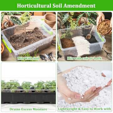 Legigo 10 Quarts Organic Horticultural Perlite for Plants Indoor- Natural Horticultural Soil Additive Conditioner Mix for Improves Drainage, Ventilation and Root Growth