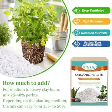 Legigo 10 Quarts Organic Horticultural Perlite for Plants Indoor- Natural Horticultural Soil Additive Conditioner Mix for Improves Drainage, Ventilation and Root Growth