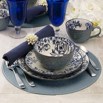 Elegant Pfaltzgraff Gabriela Blue Dinnerware Set
