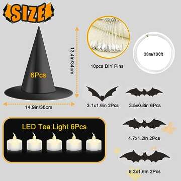 Creative Floating Witch Hat Luminaries for Halloween