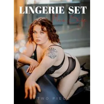 Women Valentines Lingerie Set - Sexy Plus Size Crushed Velvet Mesh Lace Up Exotic Halter Bralette High Waist Panty(Black,2XL,325a)