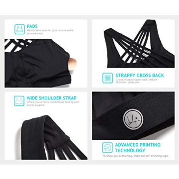 QUEENIEKE Women's Medium Support Strappy Back Sport Bra