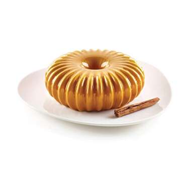 Silikomart Raggio Silicone Mold, Flexible Bundt Cake Pan with 3D Technology for Ribbed Detailing, Easily Unmolds, Oven, Microwave, Freezer and Dishwasher Safe, 51-3/4-Fluid Ounces