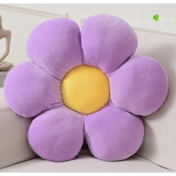 Vdoioe Flower Pillow - Plush Purple Daisy Throw Cushion for Home Decor