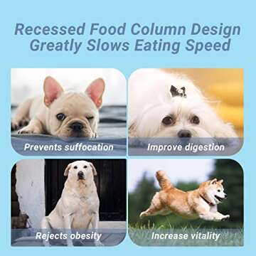 MYPETAGS Dog Bowl Slow Feeder Dog Bowls Dog Lick Mat Dog Bowl Mat Dog Anxiety Relief, Dog Bowls Small Size Dog, Lick mat for Dogs