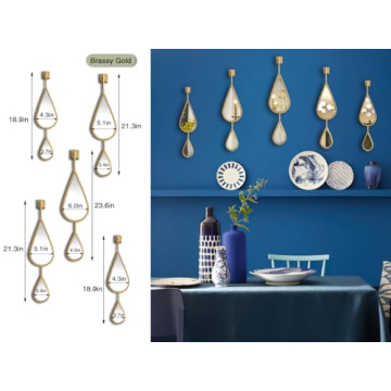 BAODANFU Decorative Teardrop Wall Mirrors 5-Pack
