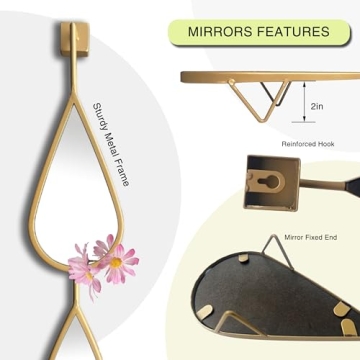 BAODANFU Decorative Teardrop Wall Mirrors 5-Pack