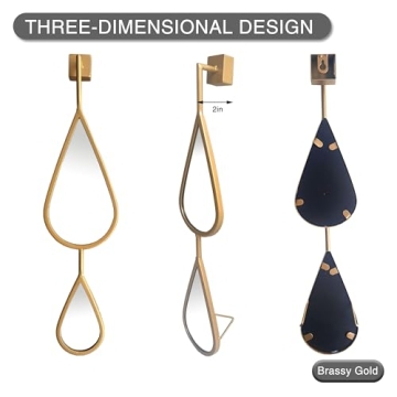 BAODANFU Decorative Teardrop Wall Mirrors 5-Pack