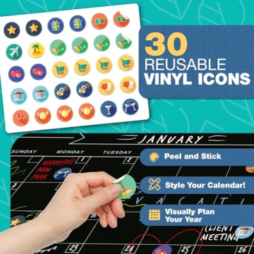 Magnetic Chalkboard Calendar Family Organizer Menu Planner