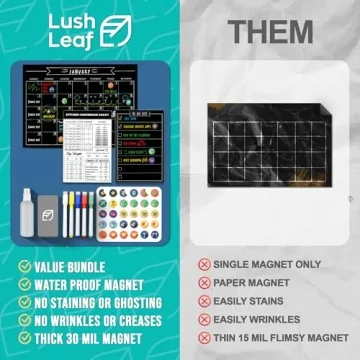 Magnetic Chalkboard Calendar Family Organizer Menu Planner