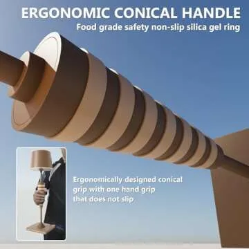 New Cordless Table/Desk Lamp, 8000mAh Rechargeable Battery Operated,Double Luminescence Dimming for Restaurant/Bedroom/Bars/Outdoor Party/Camping/Coffee Shop Night Light (Dark & Light Brown 1PACK)