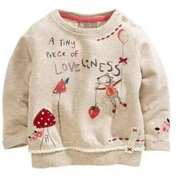 EGELEXY Little Girl Cartoon Long Sleeve Pullover Tops and Jeans Pants Sets 4PCS Outfits