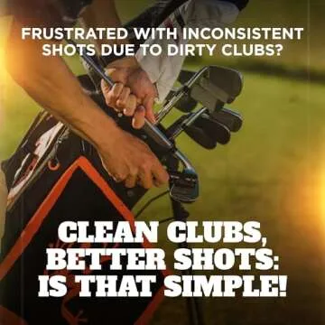 Frogger BrushPro Golf Club Cleaner with Ergonomic Grip and 2.5 ft. Retractable Cord, Orange - Sturdy Golf Club Brush and Groove Cleaner for Golfers