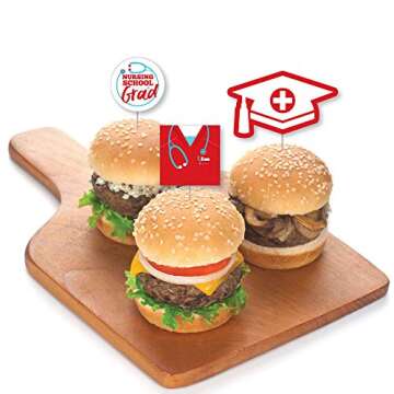 Big Dot of Happiness Nurse Graduation - Dessert Cupcake Toppers - Medical Nursing Graduation Party Clear Treat Picks - Set of 24