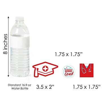 Big Dot of Happiness Nurse Graduation - Dessert Cupcake Toppers - Medical Nursing Graduation Party Clear Treat Picks - Set of 24