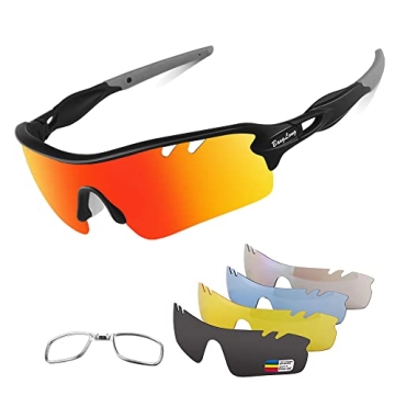 Ultimate BangLong Polarized Sports Sunglasses with 5 Interchangeable Lenses for All Activities