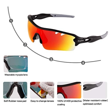 Polarized Sports Sunglasses with 5 Lenses for Active Lifestyle