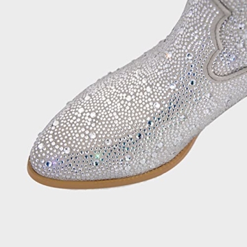 MissHeel Sparkly Rhinestone Cowboy Boots for Women
