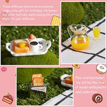 Charming Dollhouse Breakfast Set Miniature Kitchen Accessories