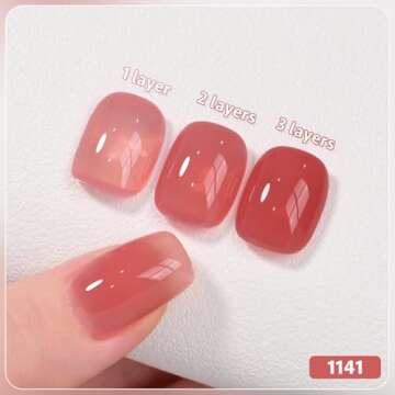 GAOY Jelly Burgundy Gel Nail Polish Set, 6 Transparent Colors Red Pink Brown Nude Soak Off UV Light Cure Gel Polish Kit for Salon and Nail Art DIY at Home