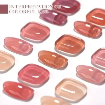 GAOY Jelly Burgundy Gel Nail Polish Set, 6 Transparent Colors Red Pink Brown Nude Soak Off UV Light Cure Gel Polish Kit for Salon and Nail Art DIY at Home