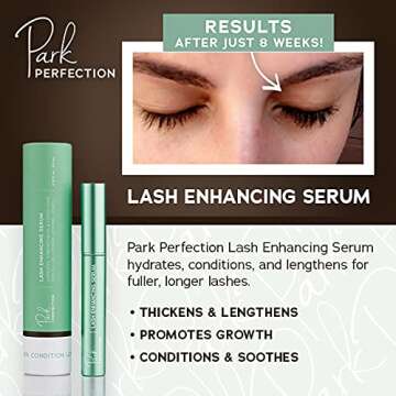 Park Perfection Lash Enhancing Serum - Promotes Appearance of Longer, Thicker Eyelashes, Dermatologist-Developed, Cruelty-Free, Grow Longer Eyelashes (3.5 mL)