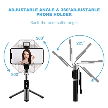 All-in-One Selfie Stick Tripod with LED Light & Remote