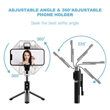 All-in-One Selfie Stick Tripod with LED Light & Remote