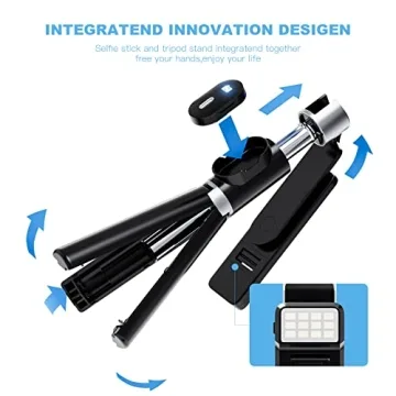 All-in-One Selfie Stick Tripod with LED Light & Remote