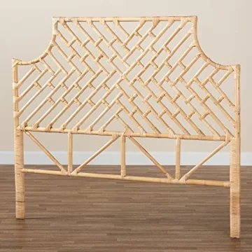 Elegant Bali & Pari Jayliah Rattan Headboard for Queen Bed