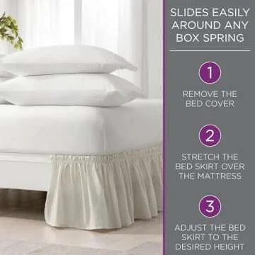 Easy Fit Elastic Bed Skirt - Elegant and Easy On/Off