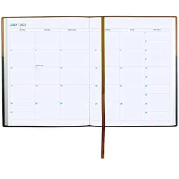 Global Printed Products 2023 Planner Calendar 8"x10" : Includes 14 Months (Nov 2022 to Dec 2023) / 2023 Weekly Planner/Weekly Agenda/Monthly Calendar Organizer (Black/Brown)